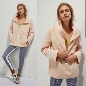 Anthropologie Saturday Sunday Freesia Quarter Zip Pullover Top Blush Pink Sz Med